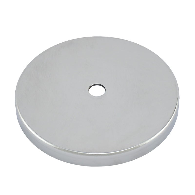 Master Magnetics Ceramic Round Base Magnet Pack - Heavy-Duty Strong Magnets - 200 lb Pull Each - for Indoor and Outdoor Use - Chrome-Plated - 4.90" Diameter - 0.50" Hole - 0.50" Thick - 2-Pack - Image 2
